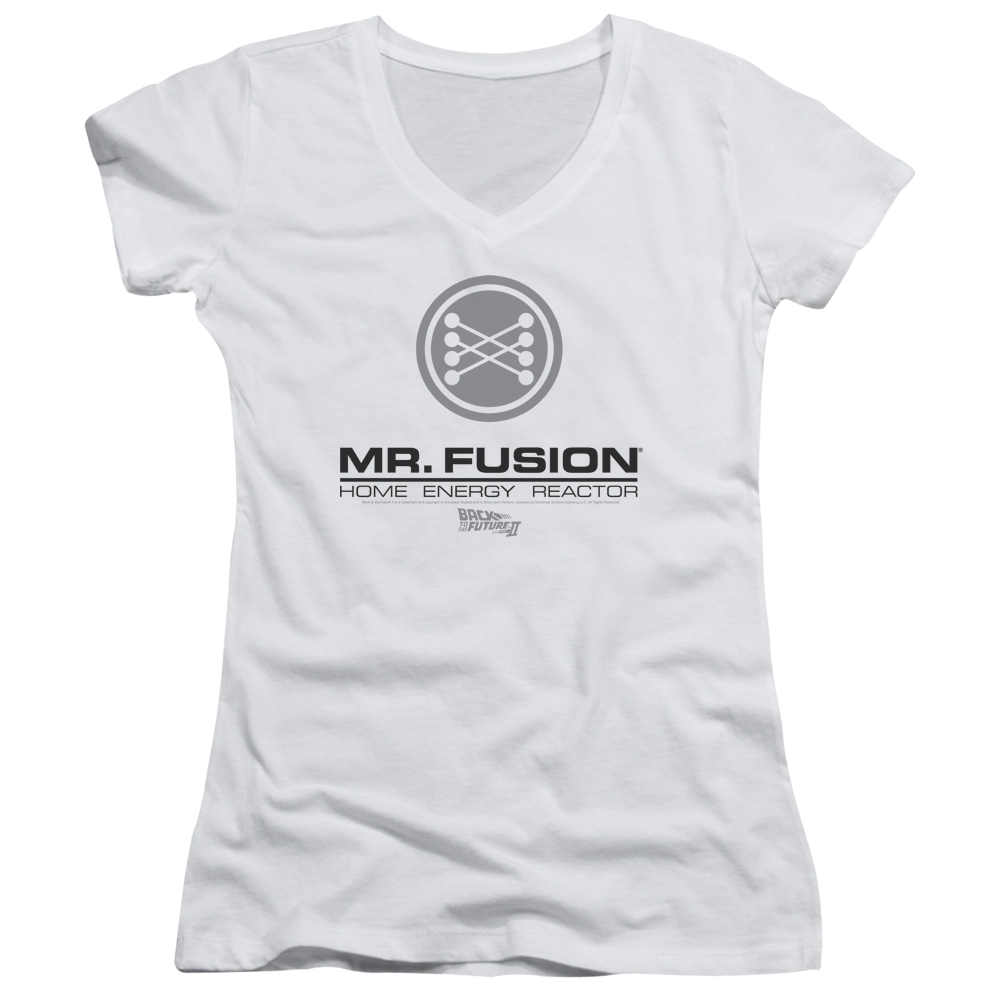 Back to the Future Trilogy Mr. Fusion Logo - Juniors V-Neck T-Shirt Hoodie, Sweatshirt | CiraTrend.com