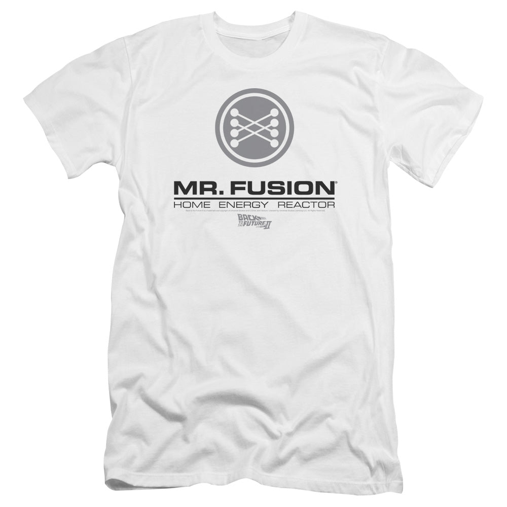 Back To The Future Ii Mr. Fusion Logo Premium Bella Canvas Slim Fit Mens T Shirt White Hoodie, Sweatshirt (Image 1)