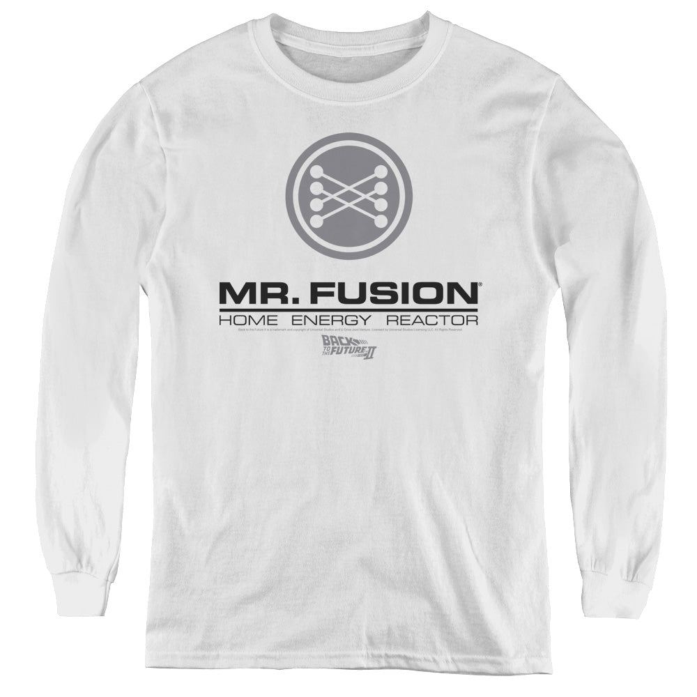 Back To The Future II Mr. Fusion Logo Long Sleeve Kids Youth T Shirt White Hoodie, Sweatshirt | CiraTrend.com