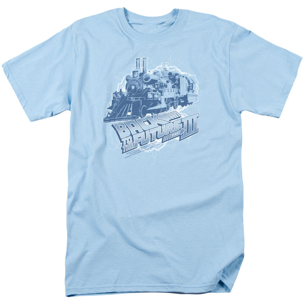 Back To The Future Iii Time Train Mens T Shirt Light Blue Light Blue Hoodie, Sweatshirt | CiraTrend.com (Image 2)