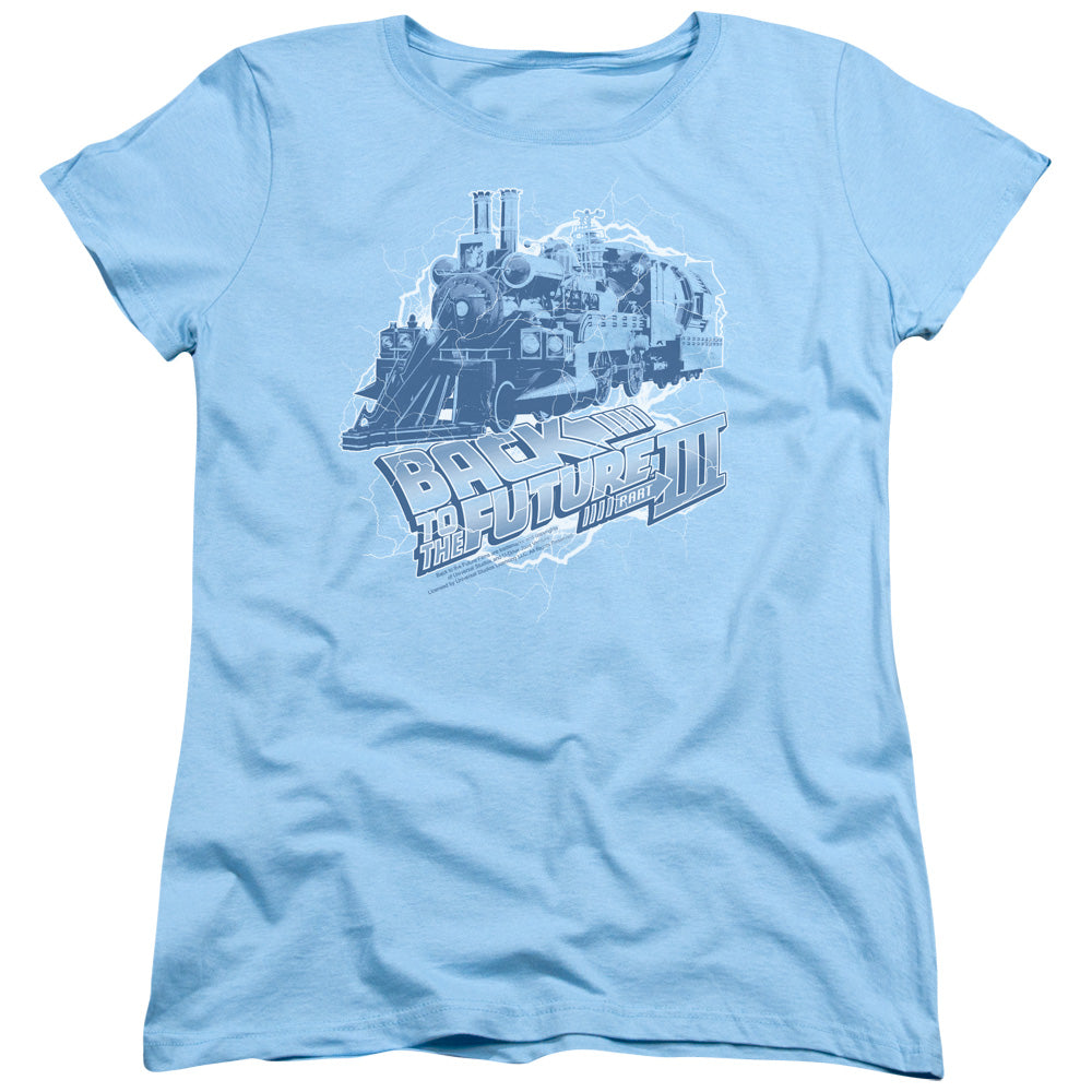 Back To The Future III Time Train Womens T Shirt Light Blue Hoodie, Sweatshirt | CiraTrend.com