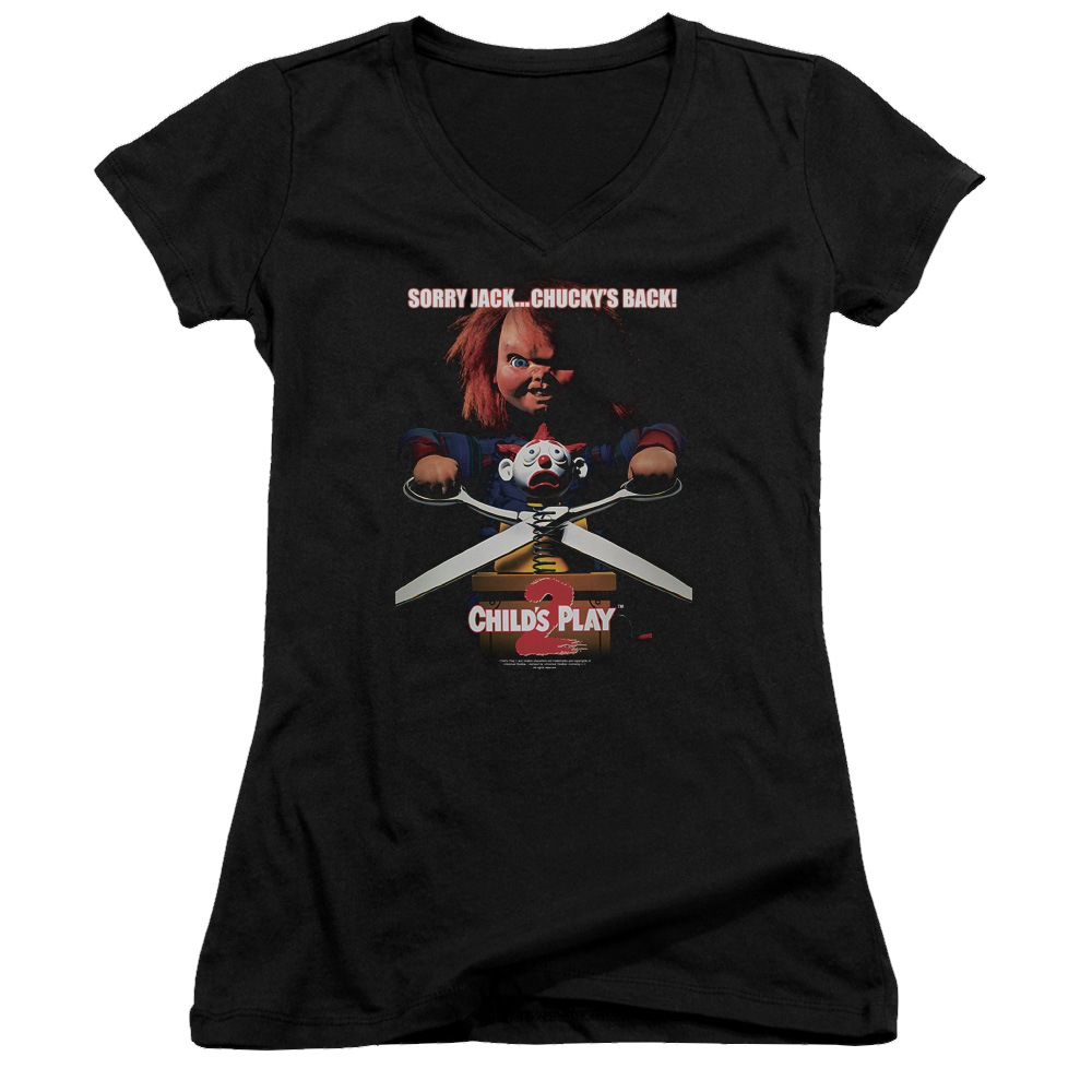 Child's Play Chuckys Back - Juniors V-Neck T-Shirt Hoodie, Sweatshirt | CiraTrend.com