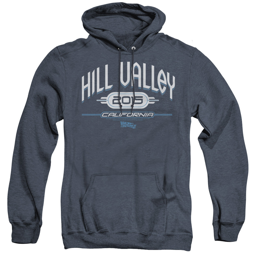 Back To The Future Ii Hill Valley 2015 Mens Heather Hoodie Navy T-Shirts, Sweatshirt | CiraTrend.com (Image 3)