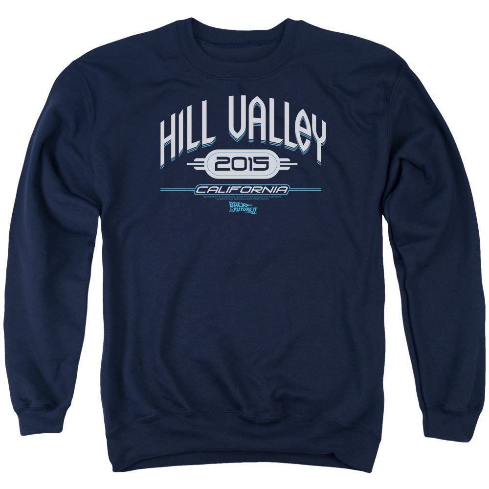 Back To The Future Ii Hill Valley 2015 Mens Crewneck Sweatshirt Navy T-Shirts, Hoodie | CiraTrend.com