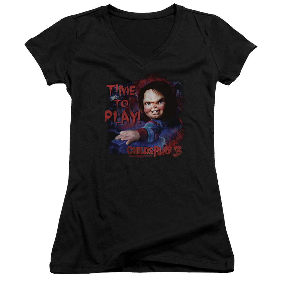 Child's Play Time To Play - Juniors V-Neck T-Shirt Hoodie, Sweatshirt | CiraTrend.com