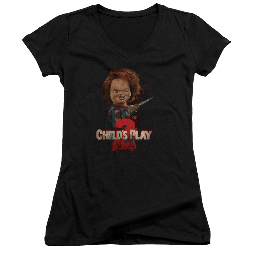 Child's Play Heres Chucky - Juniors V-Neck T-Shirt Hoodie, Sweatshirt | CiraTrend.com