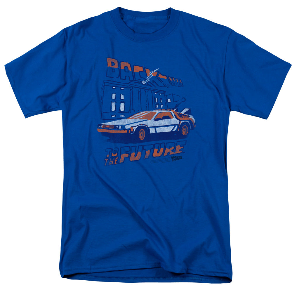 Back To The Future Lightning Strikes Mens T Shirt Royal Blue Hoodie, Sweatshirt | CiraTrend.com