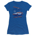 Back To The Future Lightning Strikes Junior Sheer Cap Sleeve Womens T Shirt Royal Blue Hoodie, Sweatshirt | CiraTrend.com