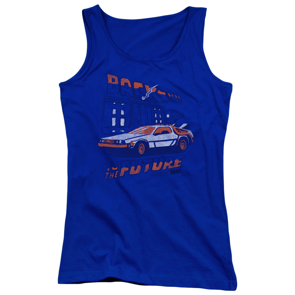 Back To The Future Lightning Strikes Womens Tank Top Shirt Royal Blue Hoodie, Sweatshirt | CiraTrend.com