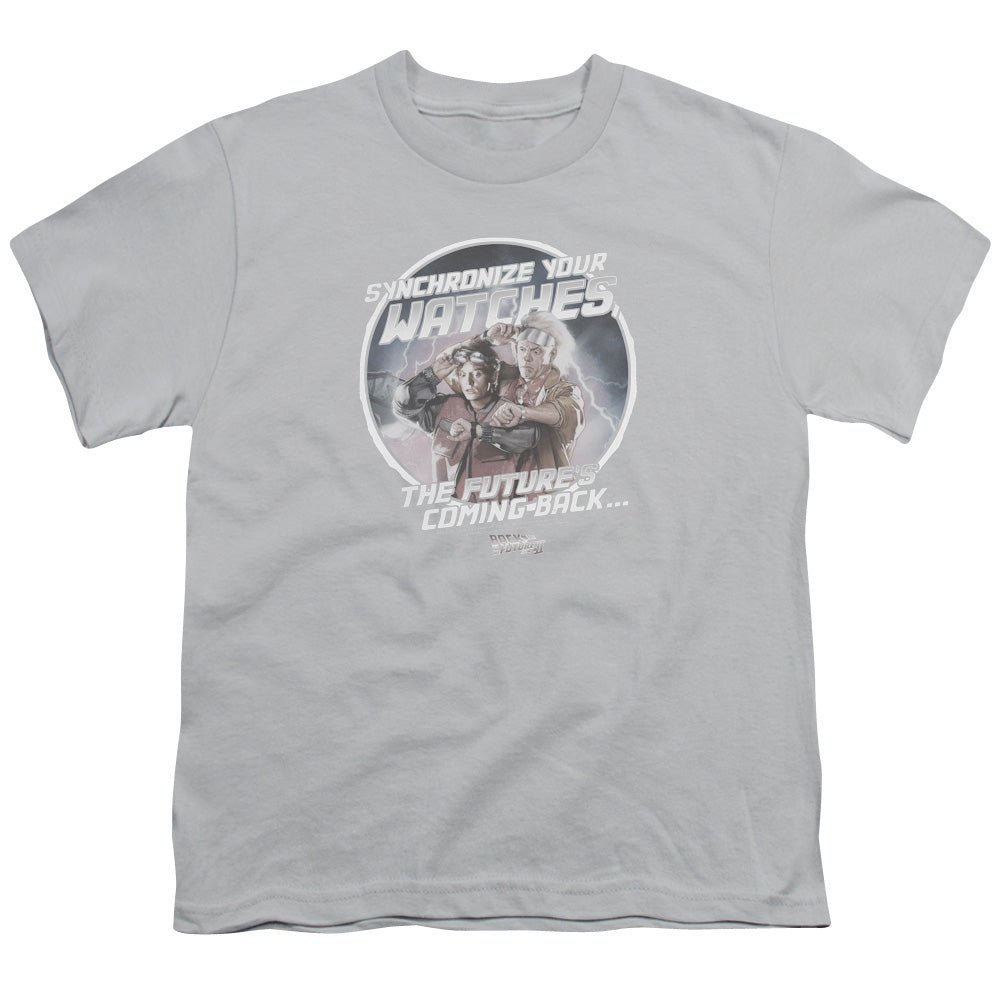 Back To The Future II Synchronize Watches Kids Youth T Shirt Silver Hoodie, Sweatshirt | CiraTrend.com