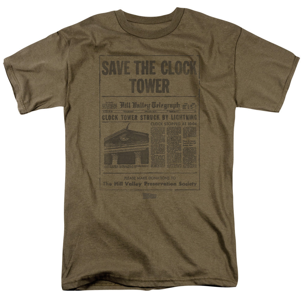 Back To The Future Clock Tower Mens T Shirt Safari Green Hoodie, Sweatshirt | CiraTrend.com