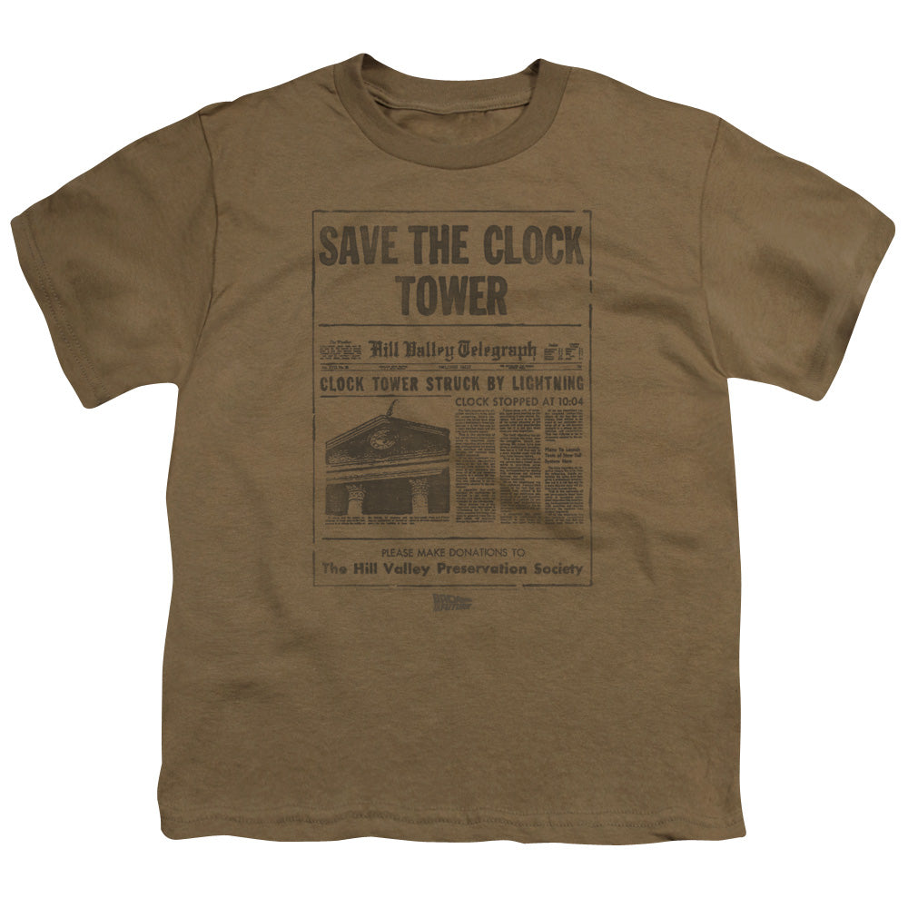 Back To The Future Clock Tower Kids Youth T Shirt Safari Green Hoodie, Sweatshirt | CiraTrend.com