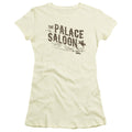 Back To The Future III Palace Saloon Junior Sheer Cap Sleeve Womens T Shirt Cream Hoodie, Sweatshirt | CiraTrend.com