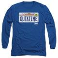 Back To The Future Outatime Plate Mens Long Sleeve Shirt Royal Blue Royal Blue Hoodie, Sweatshirt | CiraTrend.com