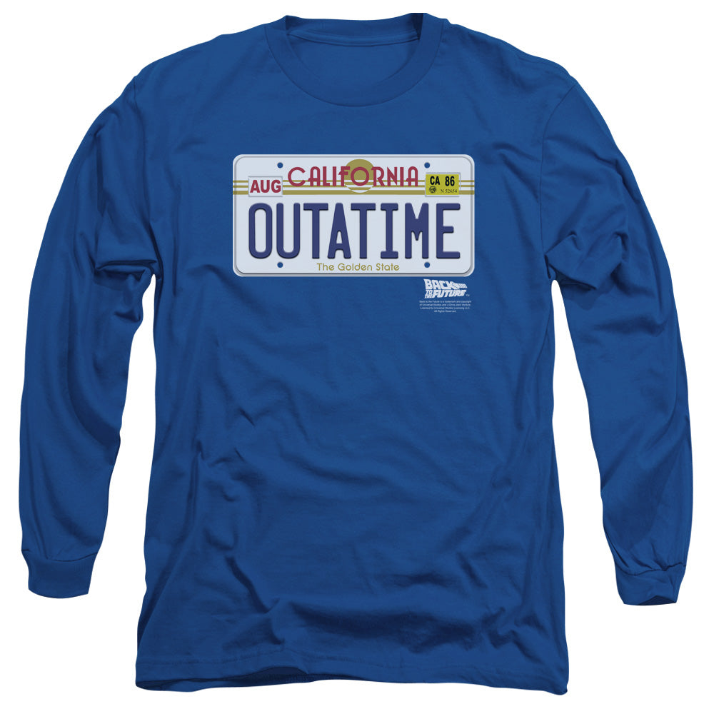 Back To The Future Outatime Plate Mens Long Sleeve Shirt Royal Blue Hoodie, Sweatshirt | CiraTrend.com (Image 1)