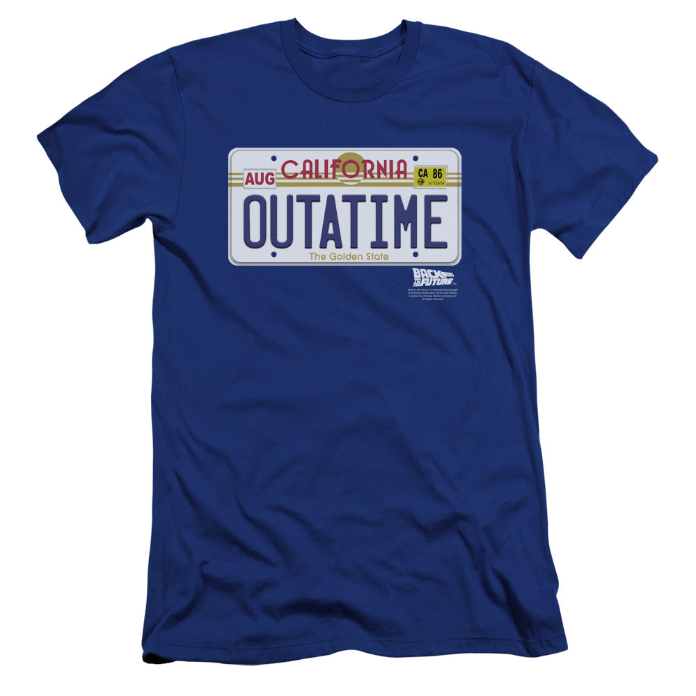 Back To The Future Outatime Plate Premium Bella Canvas Slim Fit Mens T Shirt Royal Blue Hoodie, Sweatshirt (Image 1)