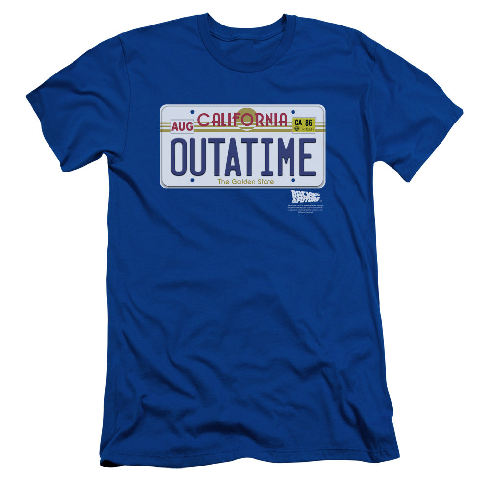 Back To The Future Outatime Plate Slim Fit Mens T Shirt Royal Blue Hoodie, Sweatshirt | CiraTrend.com