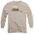 Back To The Future III Pushing The Delorean Mens Long Sleeve Shirt Sand Hoodie, Sweatshirt | CiraTrend.com