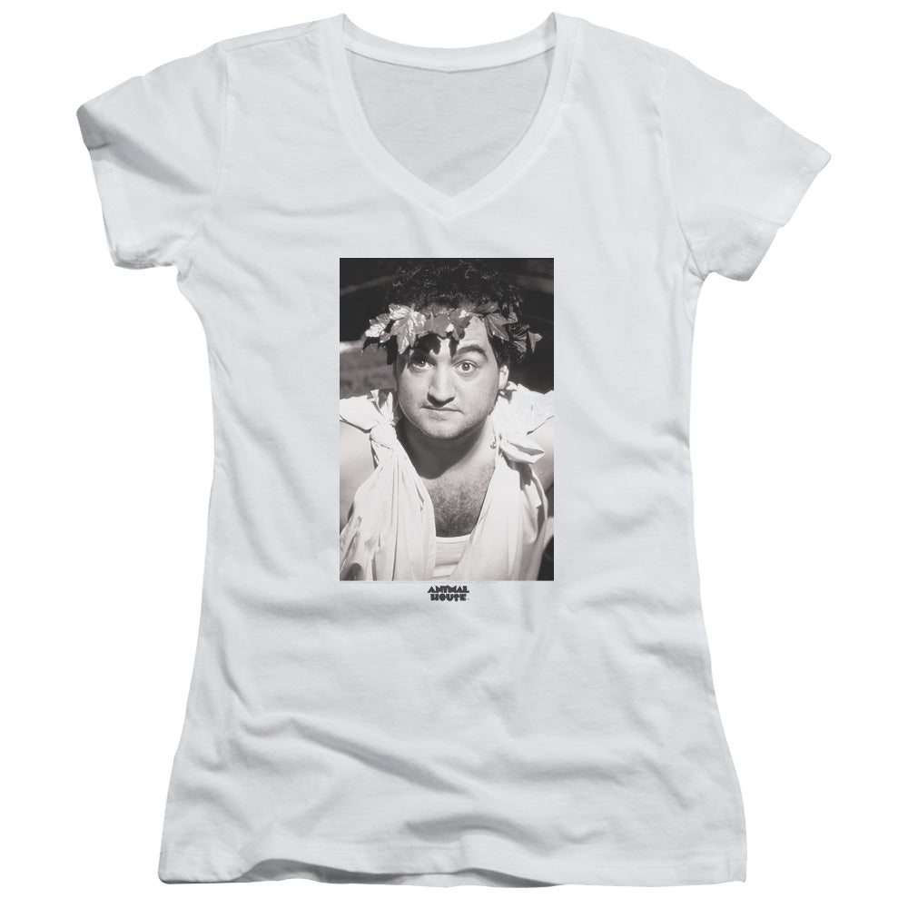 Animal House The Animal Junior Sheer Cap Sleeve V-Neck Womens T Shirt White Hoodie, Sweatshirt | CiraTrend.com