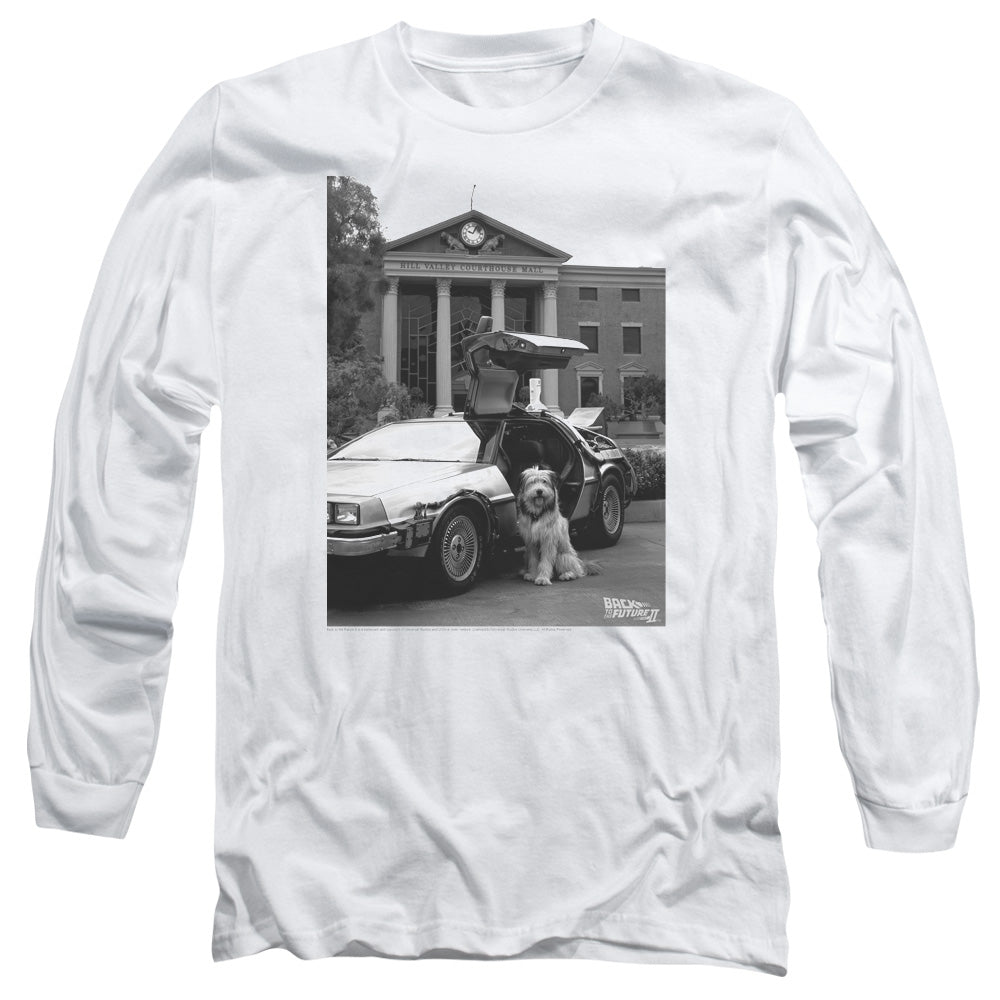 Back To The Future Ii Einstein Mens Long Sleeve Shirt White Hoodie, Sweatshirt | CiraTrend.com (Image 1)