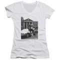 Back To The Future II Einstein Junior Sheer Cap Sleeve V-Neck Womens T Shirt White Hoodie, Sweatshirt | CiraTrend.com