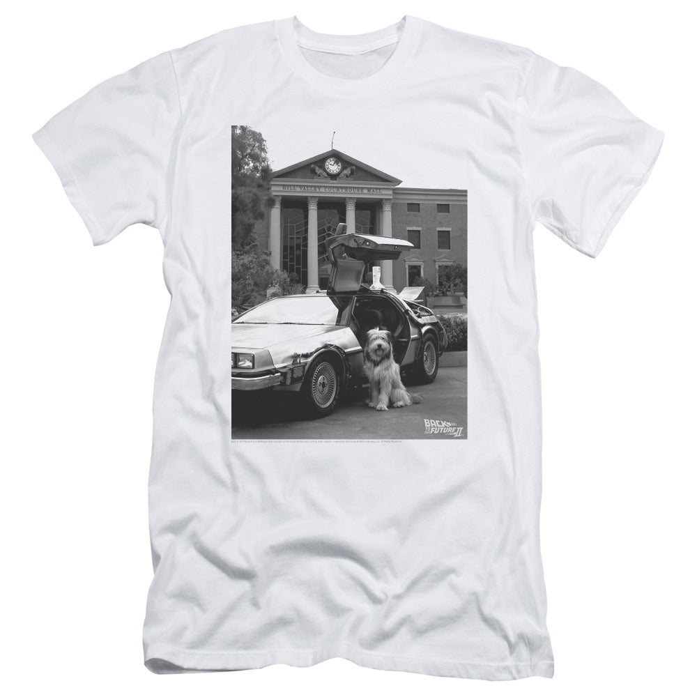 Back To The Future II Einstein Slim Fit Mens T Shirt White Hoodie, Sweatshirt | CiraTrend.com