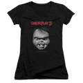 Child's Play 3 Face Poster - Juniors V-Neck T-Shirt Hoodie, Sweatshirt | CiraTrend.com