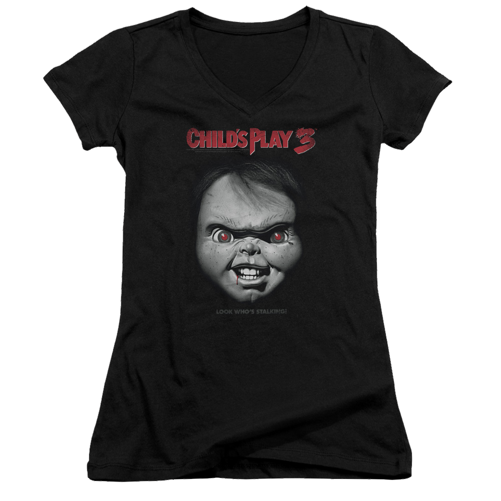 Child's Play 3 Face Poster - Juniors V-Neck T-Shirt