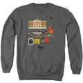 Back To The Future Items Mens Crewneck Sweatshirt Charcoal T-Shirts, Hoodie | CiraTrend.com (Image 1)