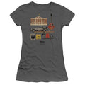 Back To The Future Items Junior Sheer Cap Sleeve Womens T Shirt Charcoal Hoodie, Sweatshirt | CiraTrend.com