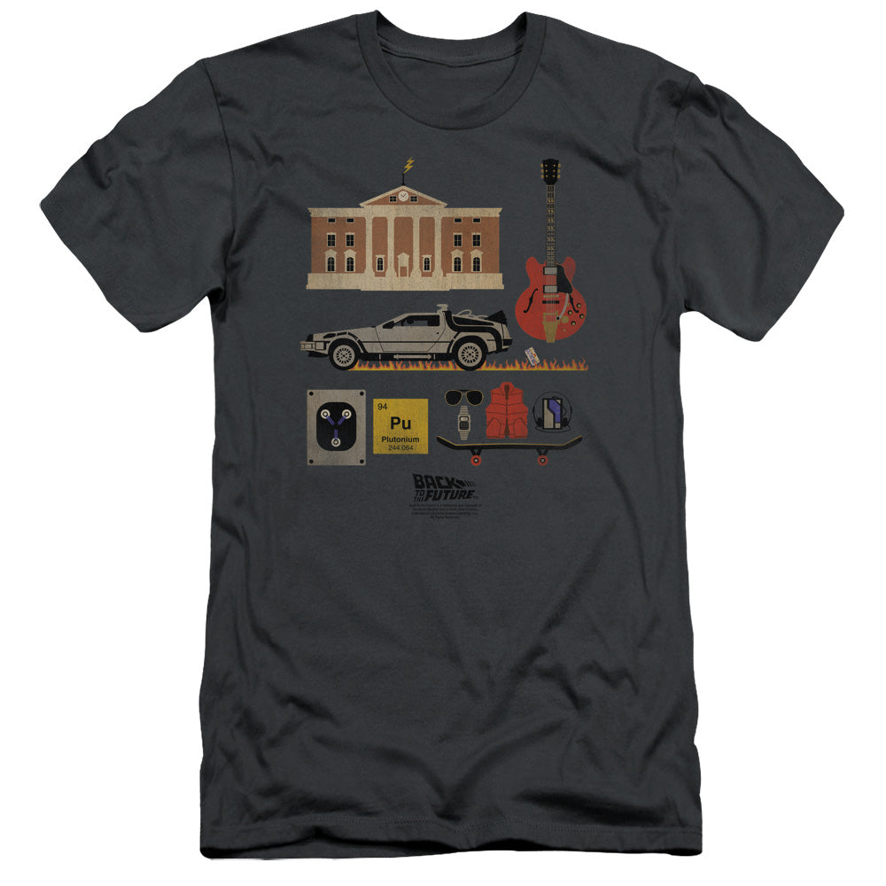 Back To The Future Items Slim Fit Mens T Shirt Charcoal Hoodie, Sweatshirt | CiraTrend.com