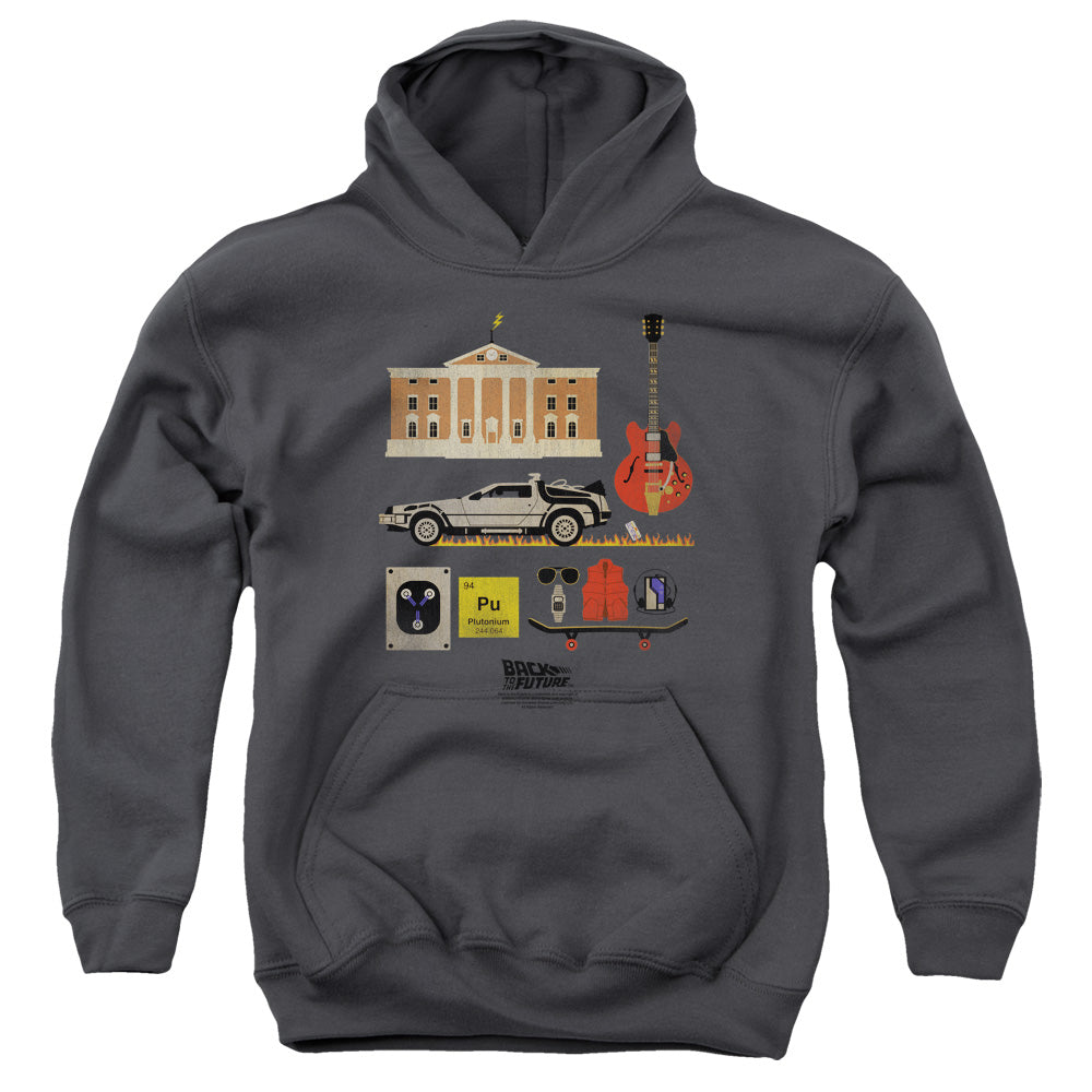 Back To The Future Items Kids Youth Hoodie Charcoal T-Shirts, Sweatshirt | CiraTrend.com