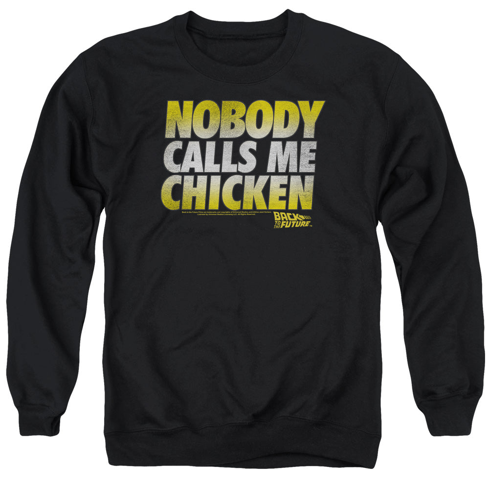 Back To The Future Chicken Mens Crewneck Sweatshirt Black T-Shirts, Hoodie | CiraTrend.com (Image 2)