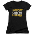 Back To The Future Chicken Junior Sheer Cap Sleeve V-Neck Womens T Shirt Black Hoodie, Sweatshirt | CiraTrend.com