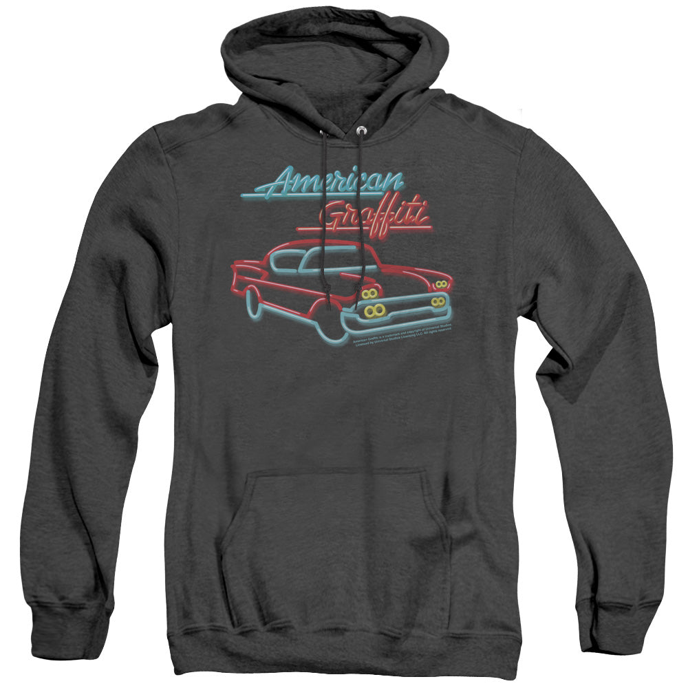 American Grafitti Neon Mens Heather Hoodie Black Black T-Shirts, Sweatshirt | CiraTrend.com (Image 3)