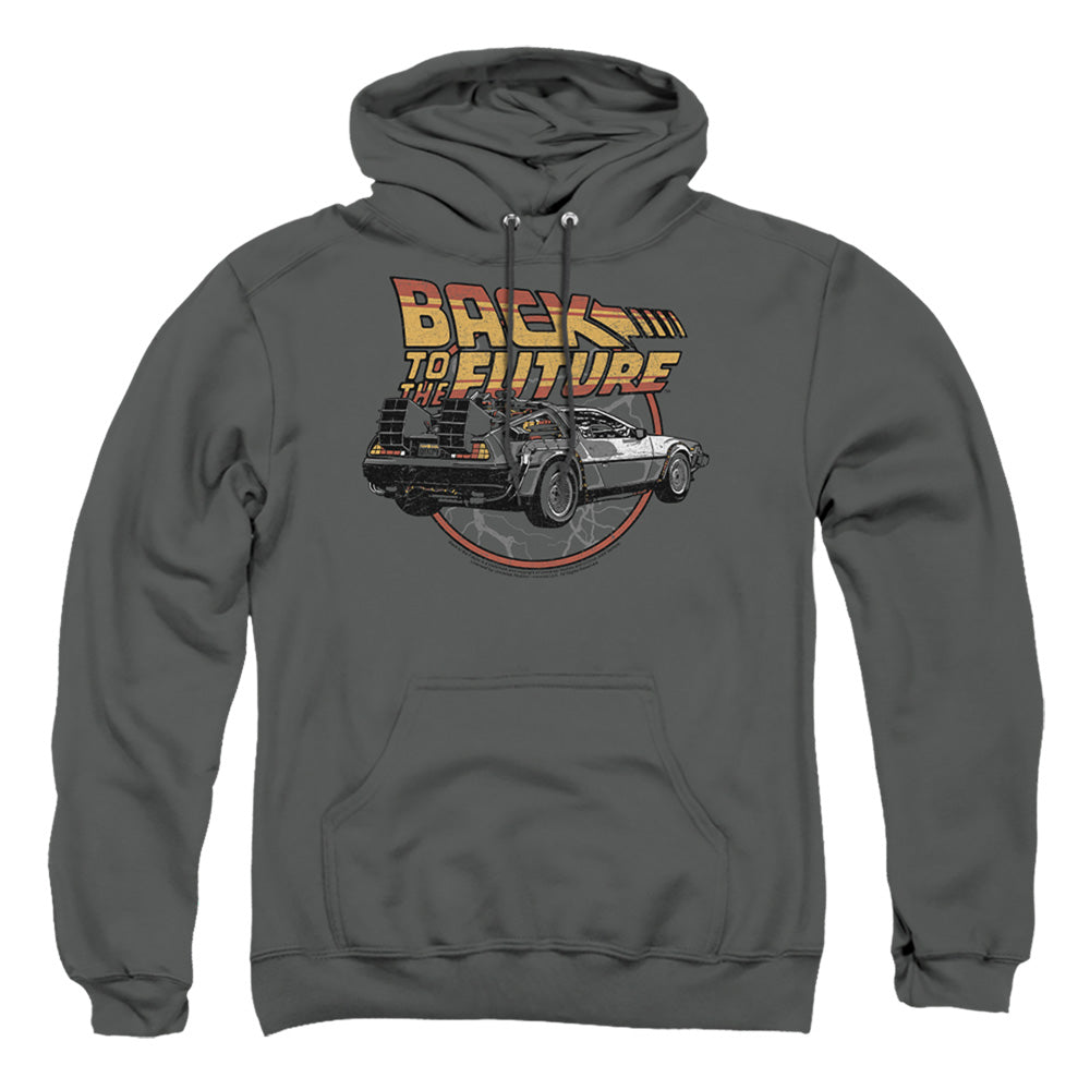 Back To The Future Time Machine Mens Hoodie Charcoal Charcoal T-Shirts, Sweatshirt | CiraTrend.com (Image 2)