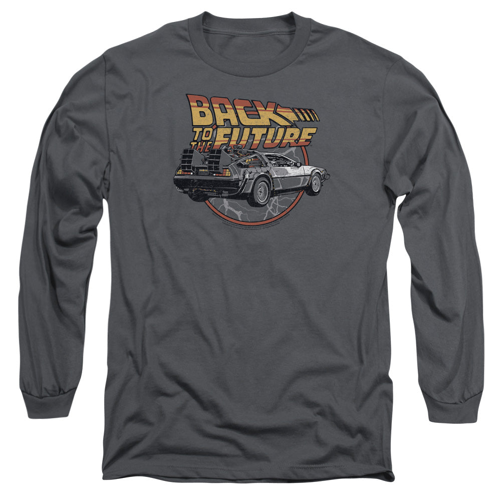 Back Future Time Machine Long Sleeve Shirt Charcoal T-Shirts, Hoodie, Sweatshirt