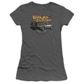Back Future Time Machine Junior Sheer Cap Sleeve Charcoal T-Shirts, Hoodie, Sweatshirt