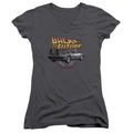 Back To The Future Time Machine Junior Sheer Cap Sleeve V-Neck Womens T Shirt Charcoal Hoodie, Sweatshirt | CiraTrend.com