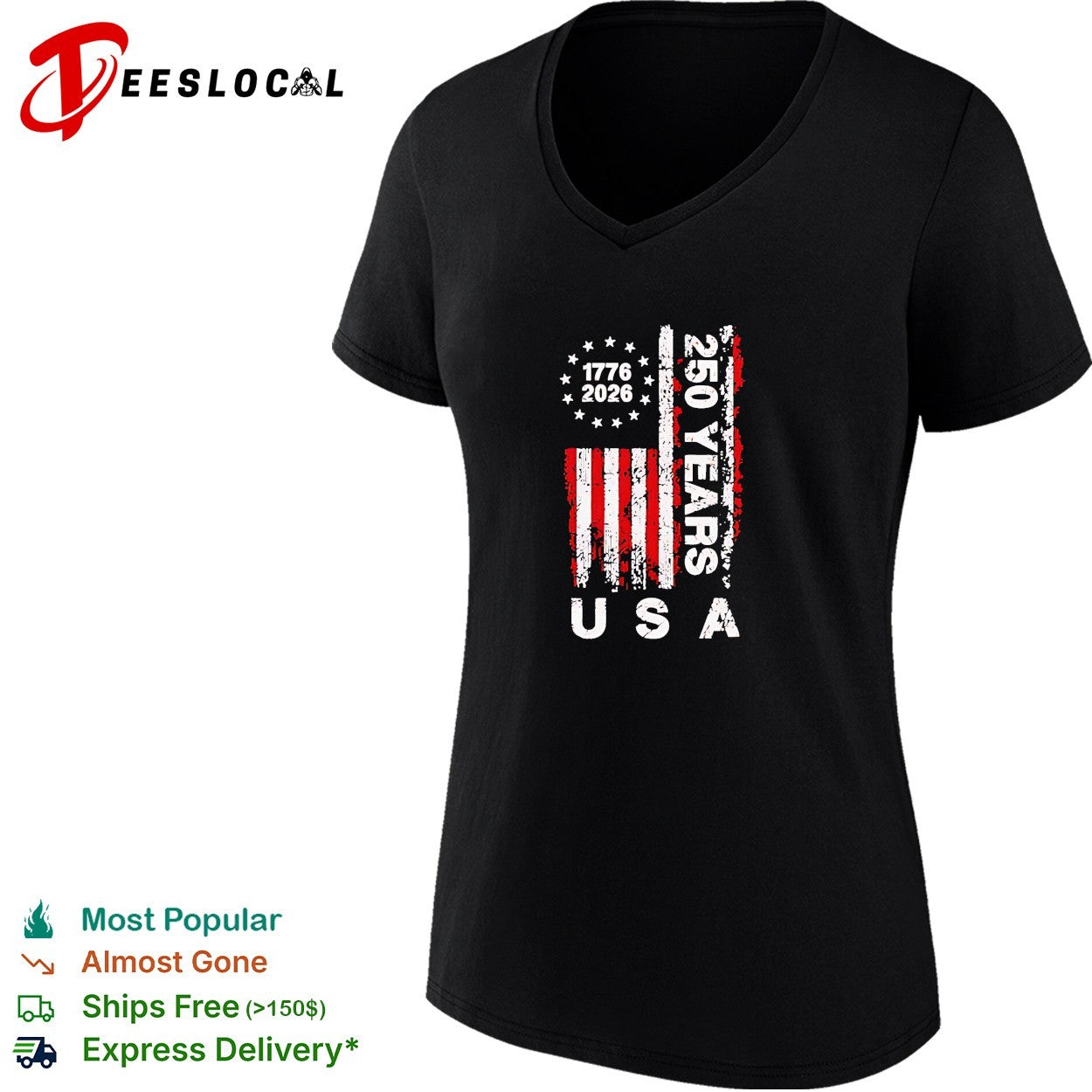 USA 1776 2026 250 years flag shirt