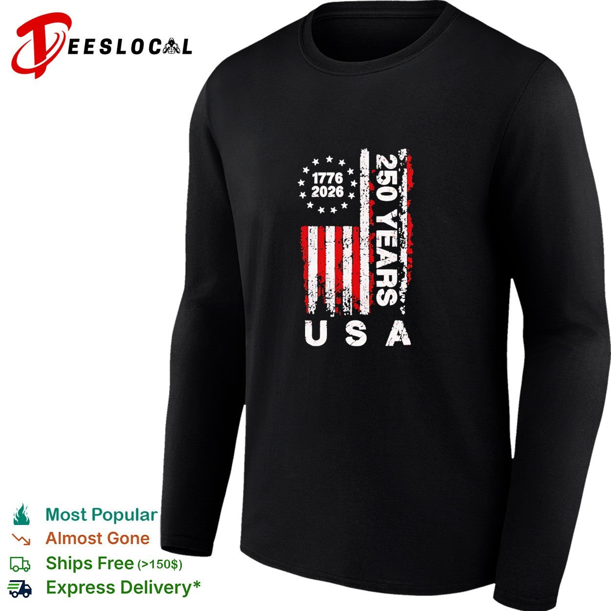 USA 1776 2026 250 years flag shirt