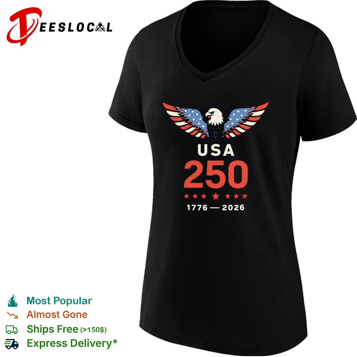 USA 250 1776 2026 Patriotic American Eagle Independence Celebration Fourth shirt
