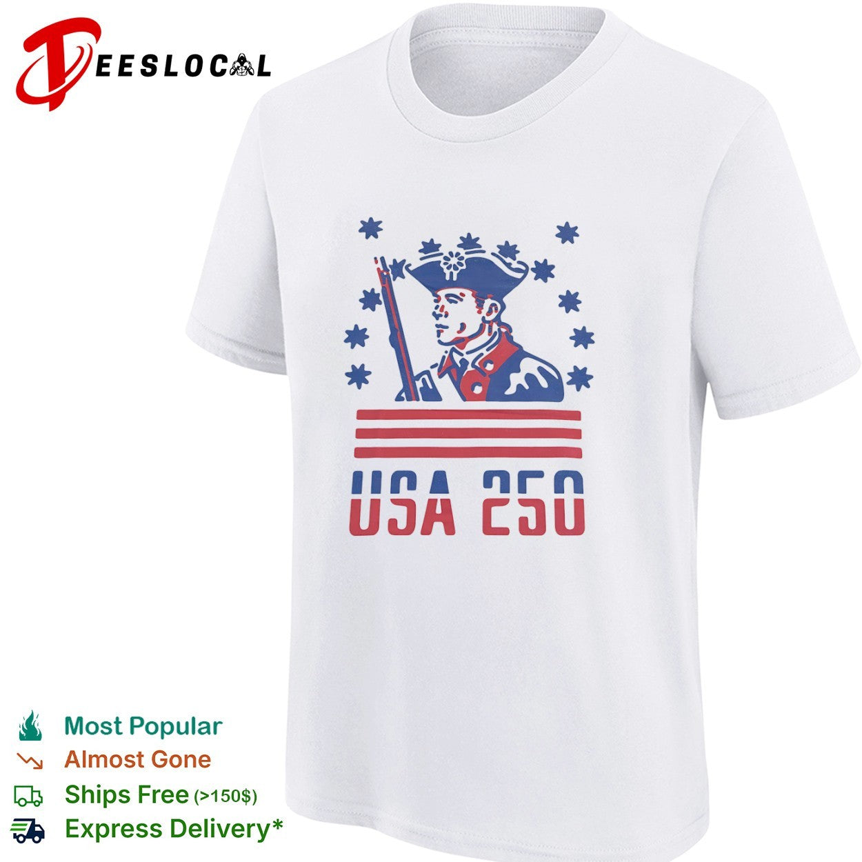 USA 250 Revolutionary War Soldier Patriotic American History Independence shirt