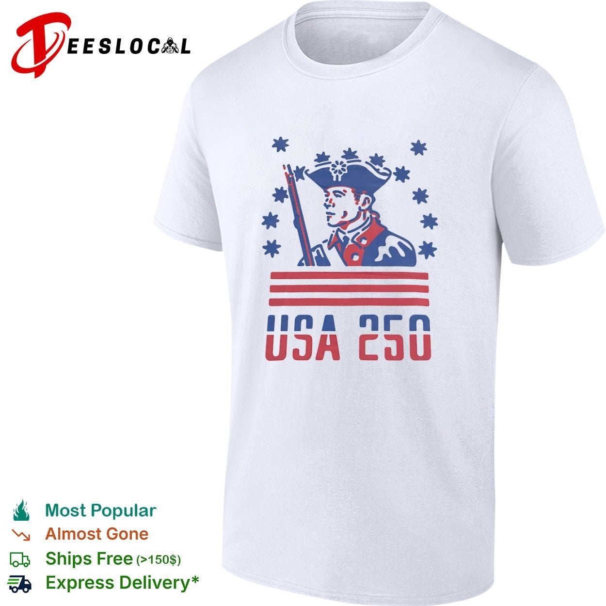 USA 250 Revolutionary War Soldier Patriotic American History Independence shirt