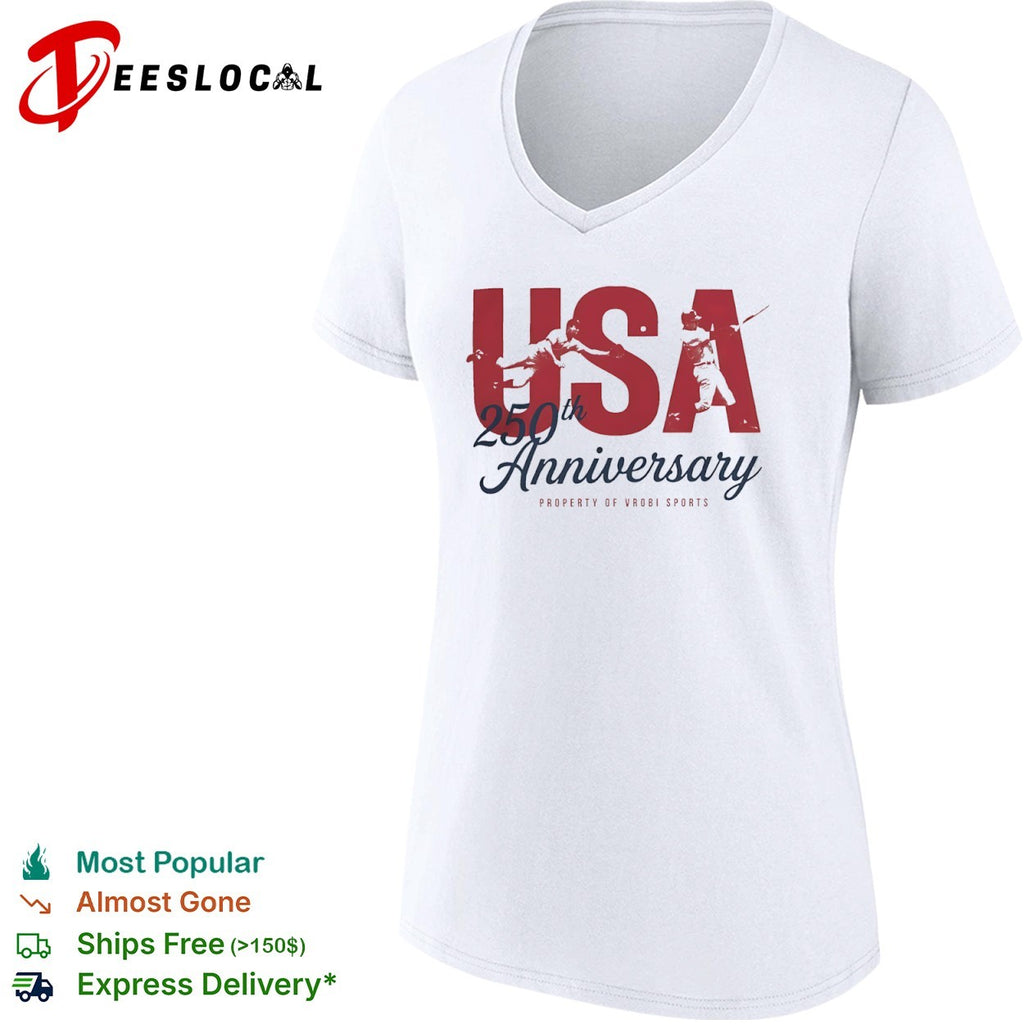 USA 250th Anniversary Property of Vrobi Sports Baseball Players shirt