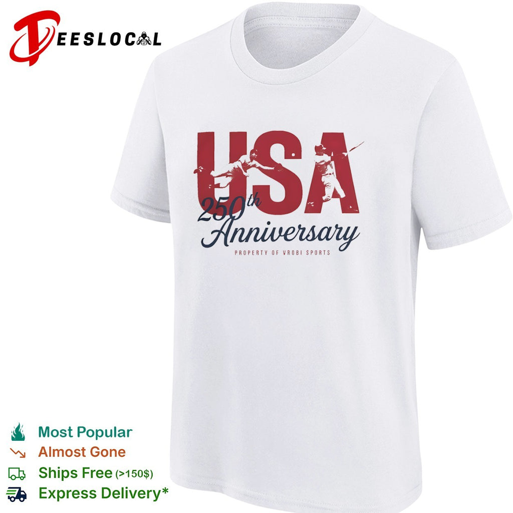 USA 250th Anniversary Property of Vrobi Sports Baseball Players shirt