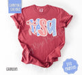 USA Bow Shirt Comfort Colors, July 4th TShirt, Trendy Patriotic Tee, Gift for Her Hoodie, Sweatshirt | CiraTrend.com