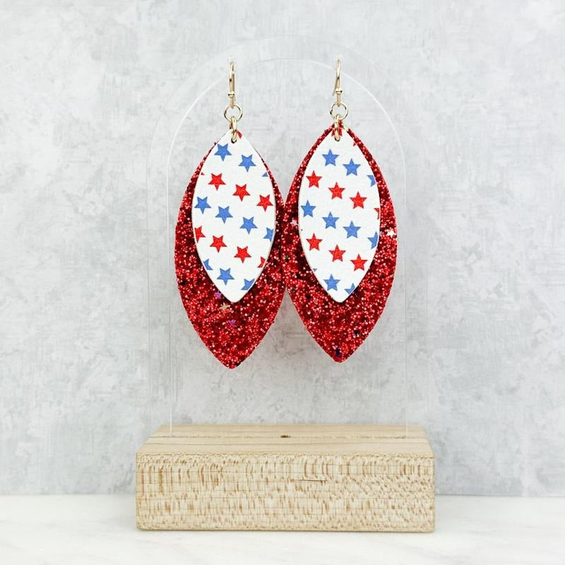 USA Pleather Glitter Earrings T-Shirts, Hoodie, Sweatshirt | CiraTrend.com