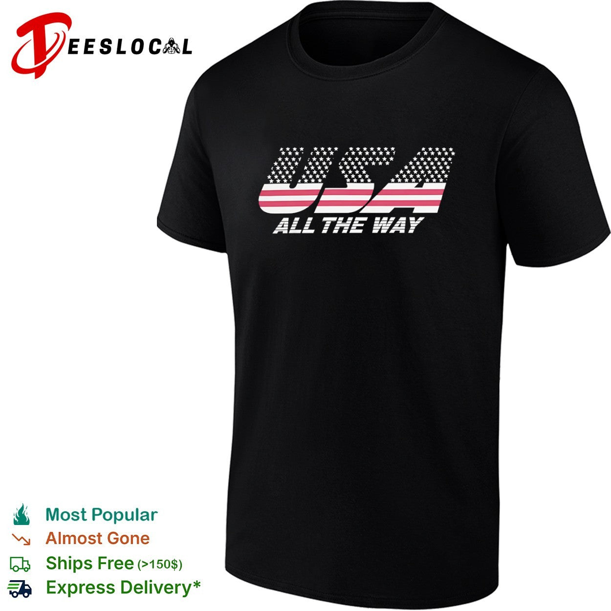 USA all the way American flag shirt