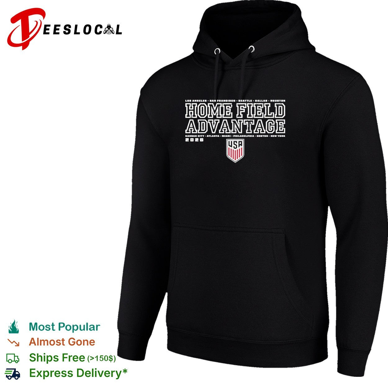 USA soccer home field advantage 2026 cities shirt